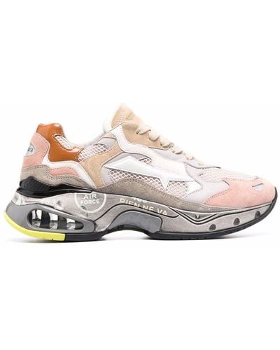 Premiata Sharkyd Colour-block Panelled Leather Sneakers - Multicolour