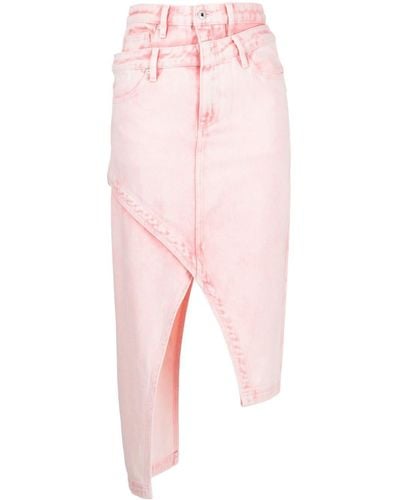 Feng Chen Wang Asymmetric Layered-waist Skirt - Pink