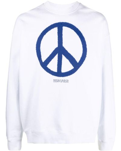 Marcelo Burlon Sweatshirt mit County Peace-Print - Blau