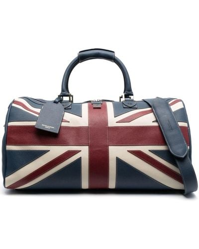 Aspinal of London Boston Leather Holdall - Blue