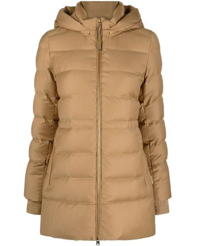 Woolrich Hooded Padded Down Parka - Natural