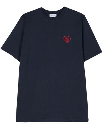 FAMILY FIRST Embroidered-logo Cotton T-shirt - Blue