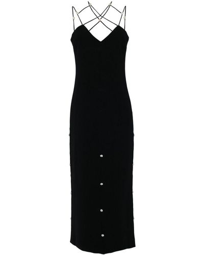 Stine Goya Maxi-jurk Met V-hals - Zwart