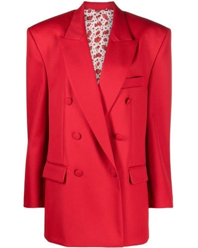 Magda Butrym Double-breasted Wool Blazer - Red