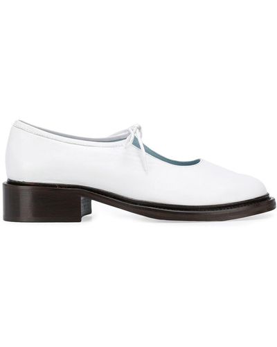 Nicole Saldaña Mocasines Fabian de 40mm con cordones - Blanco