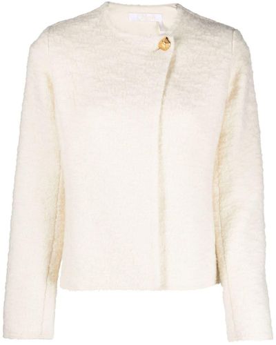 Chloé Bouclé-construction Wool-blend Jacket - White