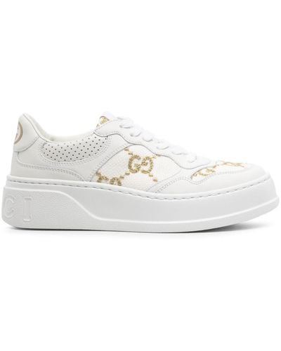 Gucci Sneakers gg in pelle bianca - Bianco