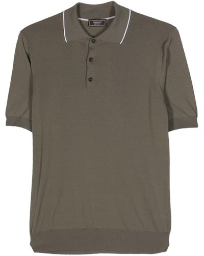 Peserico Fine-ribbed Cotton Polo Shirt - Groen
