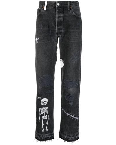 GALLERY DEPT. Mid-Rise Straight-Leg Jeans - Black
