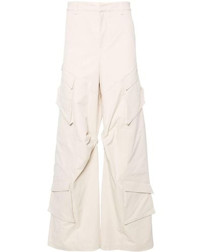 HELIOT EMIL Straight-leg Cargo Trousers - Natural