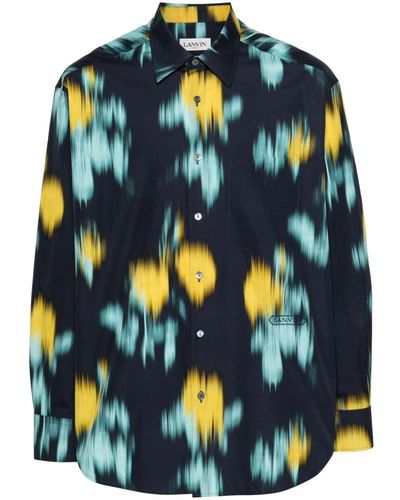 Lanvin Overhemd Met Bloemenprint - Blauw