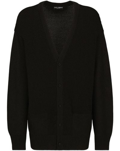Dolce & Gabbana V-neck Cotton Cardigan - Black