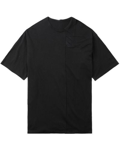 Yohji Yamamoto T-shirt en coton à design asymétrique - Noir
