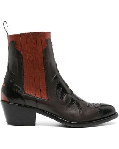 Sartore 45mm Panelled Leather Boots - Brown