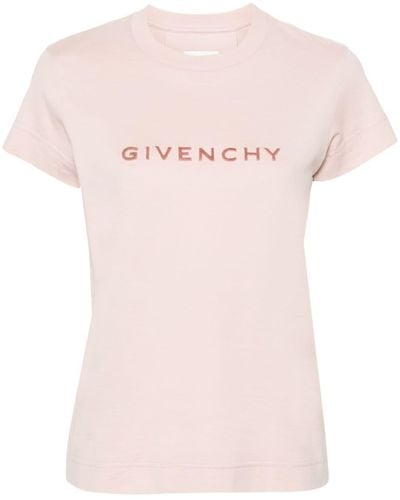 Givenchy T-shirt à logo floqué - Rose