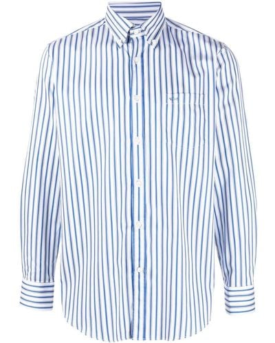 Paul & Shark Stripe-print Button-down Shirt - Blue