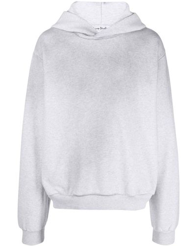 Acne Studios Hoodie en coton mélangé à logo imprimé - Blanc