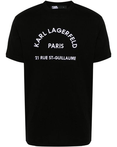 Karl Lagerfeld T-shirt en coton à logo brodé - Noir