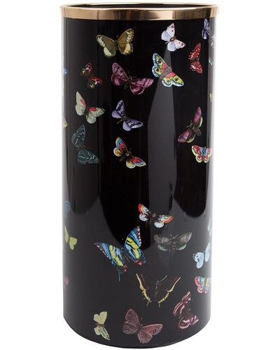 Fornasetti Porte parapluie "Farfalle" à papillons imprimés - Noir