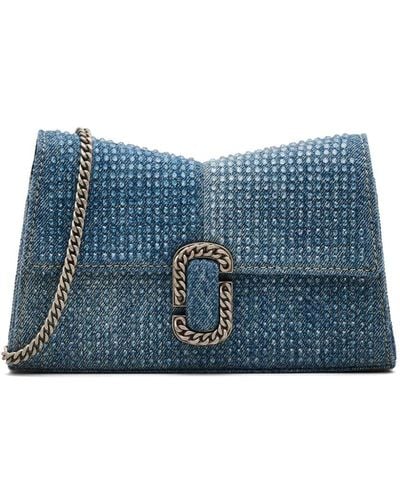 Marc Jacobs The Crystal Denim St. Marc Chain Wallet - Blue