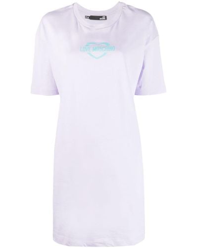 Love Moschino Logo-print Cotton T-shirt Dress - White