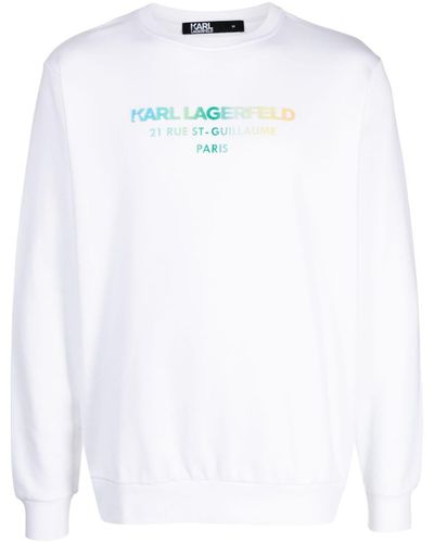 Karl Lagerfeld Sweat en coton à logo imprimé - Blanc
