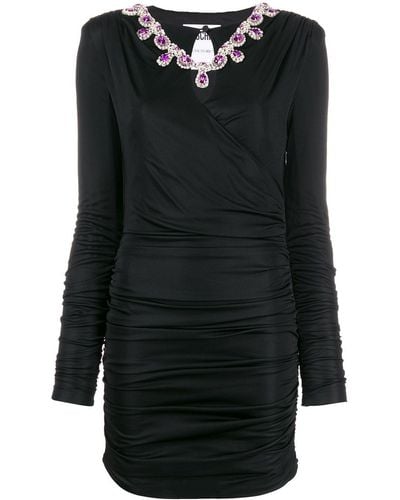 Moschino Crystal-embellished Ruched Dress - Black