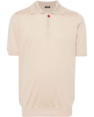 Kiton Zip-fastening Knitted Polo Shirt - Natural