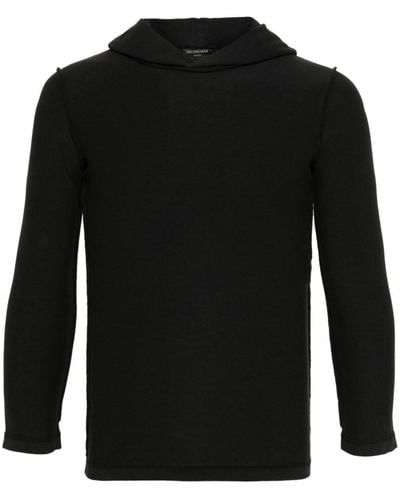 Balenciaga Sudadera con capucha y diseño del revés - Negro