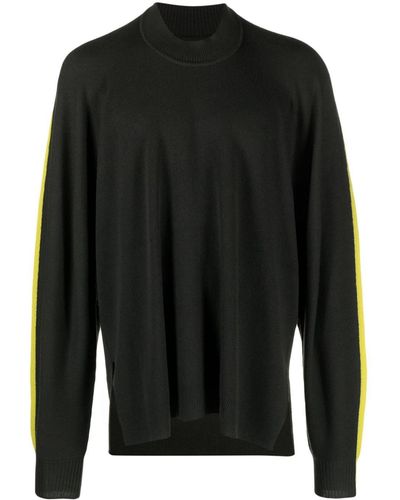 Homme Plissé Issey Miyake Pull en laine Framework Knit à rayures - Noir