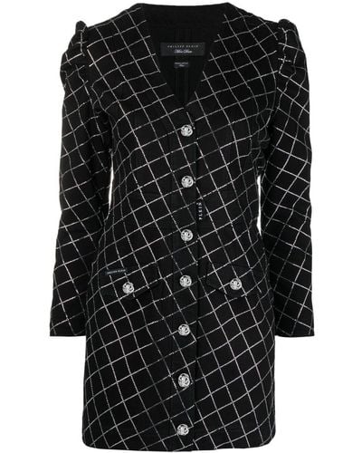 Philipp Plein Crystal-embellished Denim Dress - Black