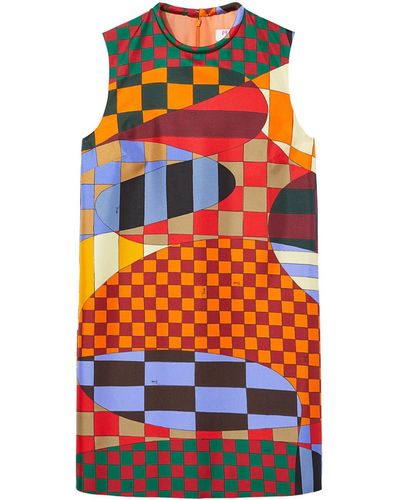 Emilio Pucci Giardino-print Silk Minidress - Orange