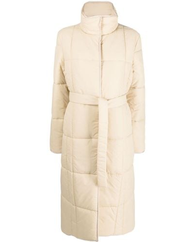 D'Estree Tracey Belted Padded Coat - Natural