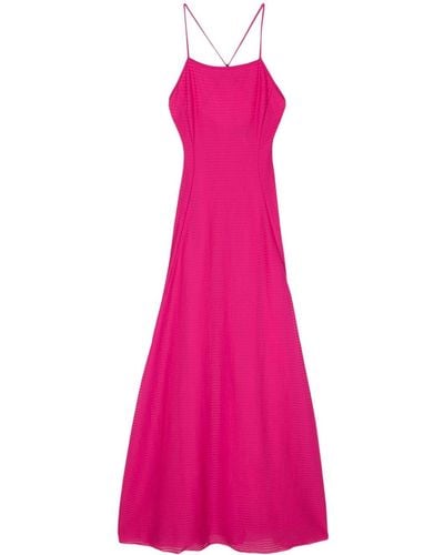 Emporio Armani Striped Midi Dress - Pink
