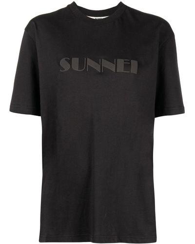 Sunnei T-shirt en coton à logo imprimé - Noir