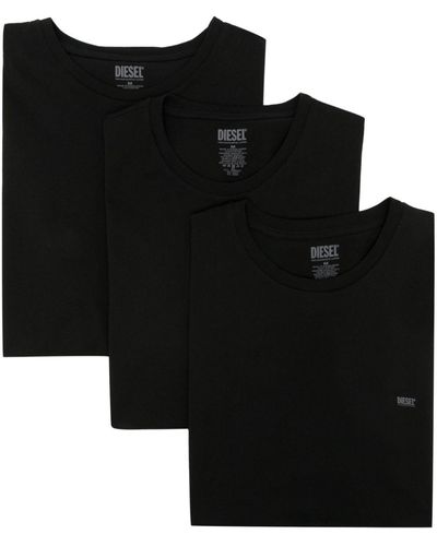 DIESEL Set di 3 T-shirt con stampa - Nero