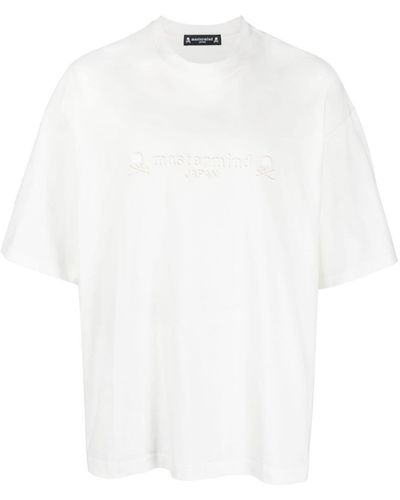 Mastermind Japan Camiseta con cordones y logo estampado - Blanco