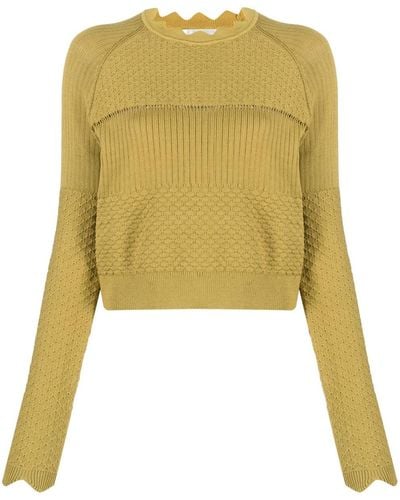 Victoria Beckham Paneled Knitted Sweater - Yellow