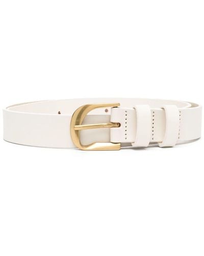 FRAME Cinturón con hebilla del logo grabada - Blanco