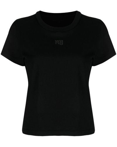 Alexander Wang White T-shirt With Embossed Logo - Black