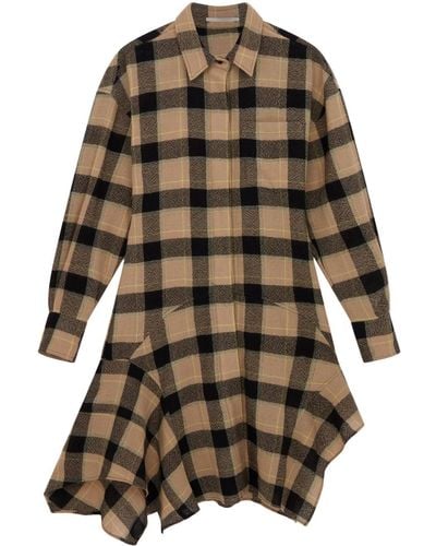 Stella McCartney Check-pattern Wool Shirt Dress - Black