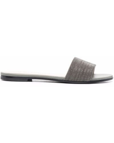 Fabiana Filippi Eco Brass Metallic Sandals - Gray