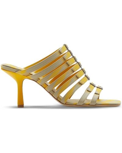 Burberry Cotton Heeled Mules 105 - Yellow