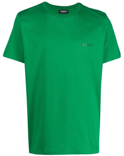 Dondup Tone-on-tone Logo Cotton T-shirt - Green