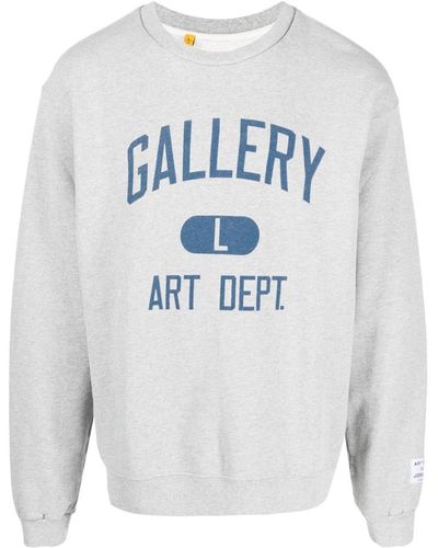 GALLERY DEPT. Logo-print Cotton Crew-neck Sweatshirt - Gray