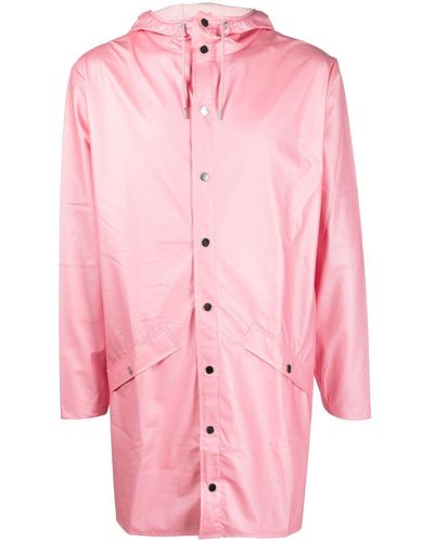 Rains Zip-up Hooded Raincoat - Pink