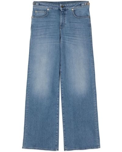Emporio Armani Mid-rise Wide-leg Jeans - Blue
