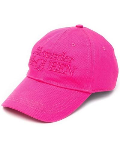 Alexander McQueen Baseballkappe mit Logo-Prägung - Pink