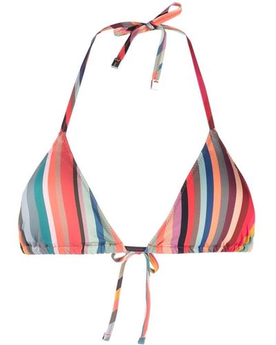 PS by Paul Smith Striped Triangle-cup Bikini Top - Red