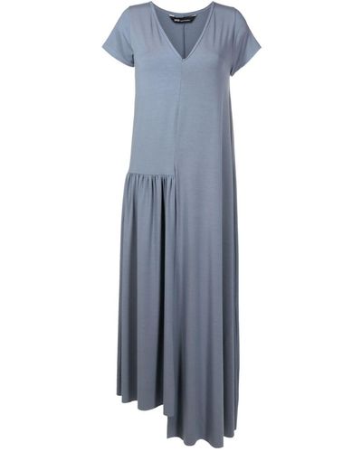 UMA | Raquel Davidowicz Asymmetrisches Kleid mit V-Ausschnitt - Blau